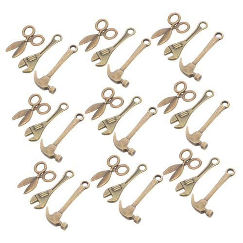 JOINPAYA 10 Sätze Miniaturwerkzeuge aus Realistische Miniatur Zangen Schraubenschlüssel Hammer und Schere Miniaturwerkzeuge für DIY Basteln Puppenhaus Dekoration und Modellbau Zubehör von JOINPAYA