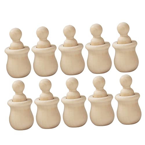 JOINPAYA 10 Satz handbemalte Holzpuppe Marionette Kleinkind jr Puppenspielzeug Handpuppen bastelset basteln für Kreatives Holz Puppe DIY-Graffiti-Puppen Hölzern von JOINPAYA