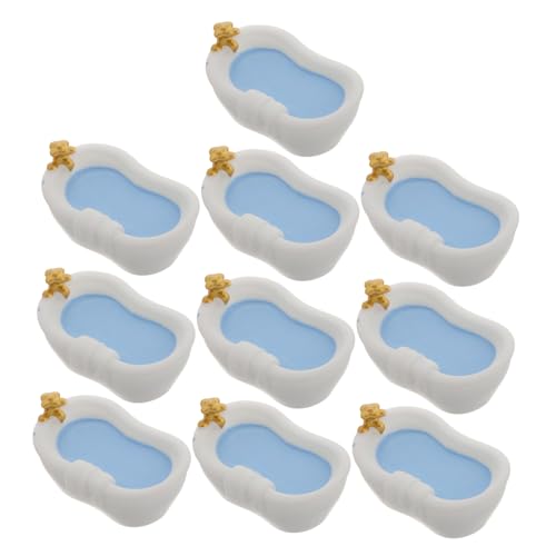 JOINPAYA 10 Stück Babyhausbadewanne Mini-Sachen Miniaturen Zum Basteln Badewanne Der Babypuppe Puppenhaus Badezimmermöbel Mini-puppenhausmöbel Mini-duschwanne Babypollhausbad Plastik Weiß von JOINPAYA