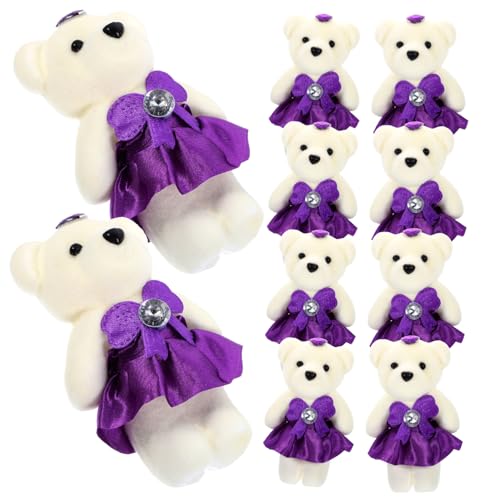 JOINPAYA 10 Stück Bärenpuppe Stofftier Dekoration Spielzeugbär Stoffpuppe Weicher Stoffbär Kleiner Bär Stoffpuppe Bequemer Stoffbär Stoffbär Tier Plüsch von JOINPAYA