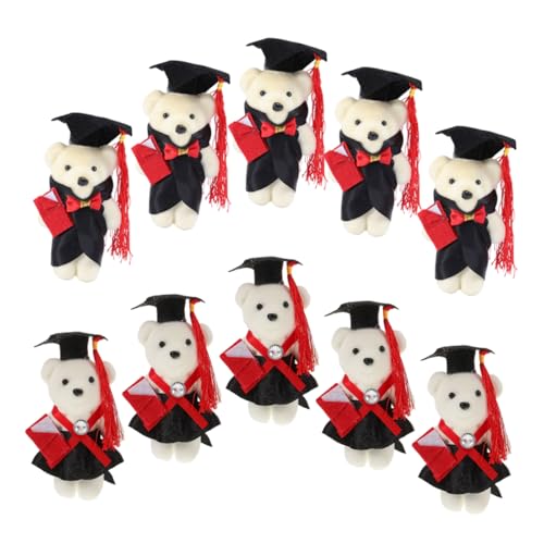 JOINPAYA 10 Stück DIY Blumenstrauß Material Dekoration Mini Abschlussbär Abschlussbär Puppe 2025 Abschlusskram Abschlussbär 2025 Spielzeugnest Plüschtiere Stehender Abschlussbär von JOINPAYA