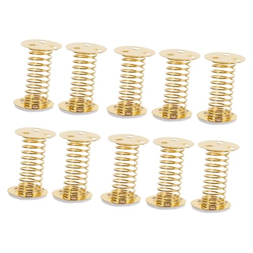 JOINPAYA 10 Stück Federsockel für DIY Puppen mit Wackelkopf Goldfarbene Federbasen für Auto Armaturenbrett Handgefertigte Dekofiguren aus Weichem Schneeflocken und Perlenlehm von JOINPAYA