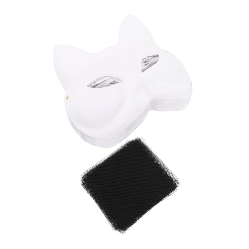 JOINPAYA 10 Stück Fuchsgesichtsmaske Bemalbare Tiermaske Weiße Maskerademaske zum Selbermachen Fuchsmasken zum Bemalen Fuchsmaske für DIY-Projekte Kostümmasken selber machen Papier von JOINPAYA