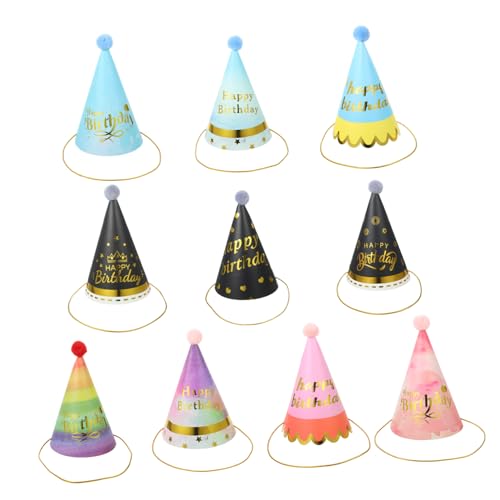 JOINPAYA 10stücke Kindergeburtstags-hüte Aus Papier Farbenfrohes Party-accessoire Für Jungen Und Mädchen Für Geburtstagsfeiern Und Familienfeiern Leicht Und Bequem Zu Tragen von JOINPAYA