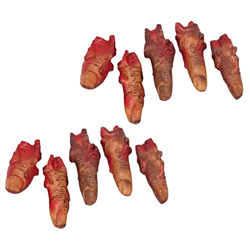 JOINPAYA 10 Stück Halloween Fake Finger Gruselige Körperteile für Partys Requisiten für Scherze und Horrordekoration Dunkelrot JOINPAYA 10 Stück Halloween Fake Finger Gruselige Körperteile für Partys Requisiten für Scherze und Horrordekoration Dunkelrot von JOINPAYA
