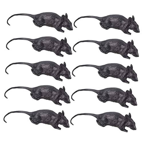 JOINPAYA 10 Stück Halloween-Simulationsmaus Halloween Costume Halloween Kleidung Halloween Klamotten Halloween Accessoires Streich gefälscht Ratte Simulation dcoer Black von JOINPAYA