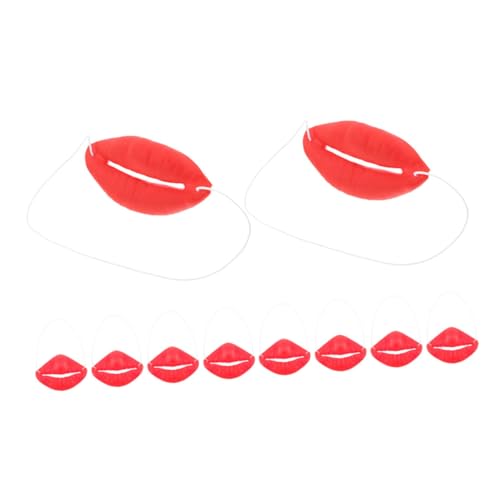 JOINPAYA 10 Stück Kniffliges Deko Halloween-wurstlippen Halloween-Cosplay-Requisiten Wurst Mund Halloween-Fake-Lippen Wurstmund-Requisiten Falsche Lippen Emulsion Rot von JOINPAYA