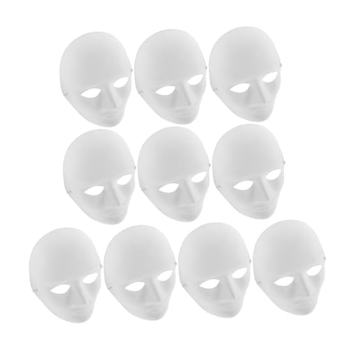 JOINPAYA 10er Set Unbemalte Weiße Masken Für Halloween DIY Malen Maskerade Kostüme Gesichtsmaske Für Erwachsene Kreative Bastelideen Für Partys Cosplay Und Halloween Events von JOINPAYA