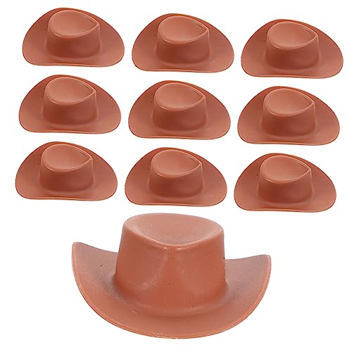 JOINPAYA 10 Stück Mini-Cowboyhut Mini-Hut Cowboy-Hut Unisex Rosa Cowboyhut für Männer Party Cowboyhüte Miniaturhüte Miniaturhut Kleiner Cowgirlhut Mini-Miniatur-Hut Hut- Plastik Braun von JOINPAYA