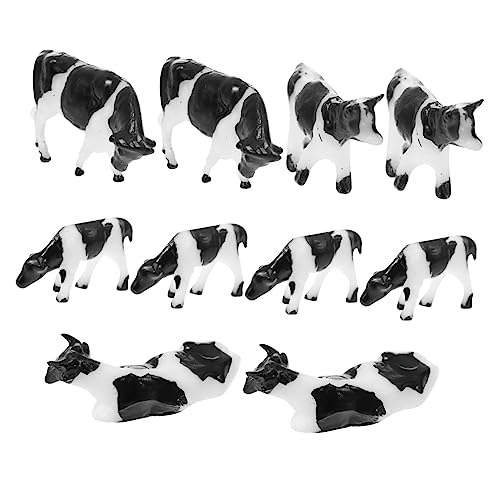 JOINPAYA 10 Stück Mini Kühe Modellfiguren Realistische Kuh Modelle für DIY als Schreibtisch Deko für Zuhause und Büro Hochwertige Tierfiguren für Kreative Projekte von JOINPAYA