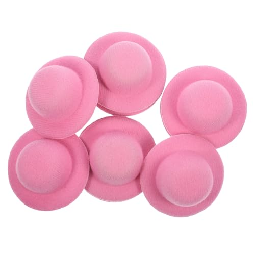 JOINPAYA 10 Stück Mini-Strohhut gestrickt Mini-Hut mit Verzierung Mini-Strohhüte Gewebte schmücken Hut- Puppenmütze selber Machen kleine hüte Mini-Hausmütze Hutpuppe Flanell Rosa von JOINPAYA
