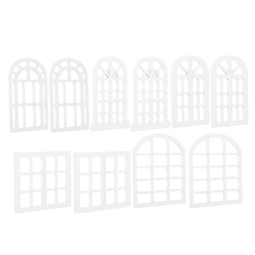 JOINPAYA 10 Stück Miniatur-Fensterrahmen: Mini-Möbel, Puppenhaus-Zubehör, winziger Fensterrahmen, Modell, Puppenhaus-Dekorationszubehör von JOINPAYA