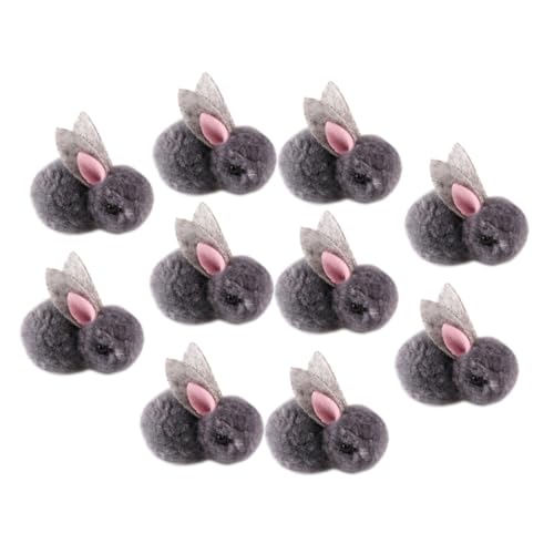 JOINPAYA 10 Stück Plüsch Häschen Kaninchen Kinderspielzeug Mädchen Bunny pummeluff Kuscheltier plüschhasen stirntuch kleine Hasenpuppe Bekleidungszubehör Grey von JOINPAYA