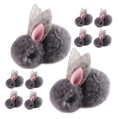 JOINPAYA 10 Stück Plüsch Häschen Mini-plüschkaninchenpuppe Hasenpuppe Selber Machen Mini-kaninchenspielzeug Kleidung Kaninchenzubehör Kleine Hasenpuppe Bastelprojekte Für Erwachsene Grey von JOINPAYA