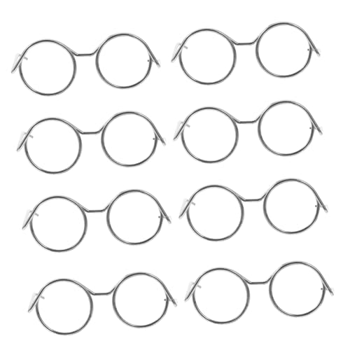 JOINPAYA 10 Stück Puppenbrille Mädchen Babypuppe Puppen puppenkleidung Puppenverkleidung doll Clothes metallrahmen Basteln Sie kleine Gläser Puppen-Foto-Requisiten Eisen Silver von JOINPAYA