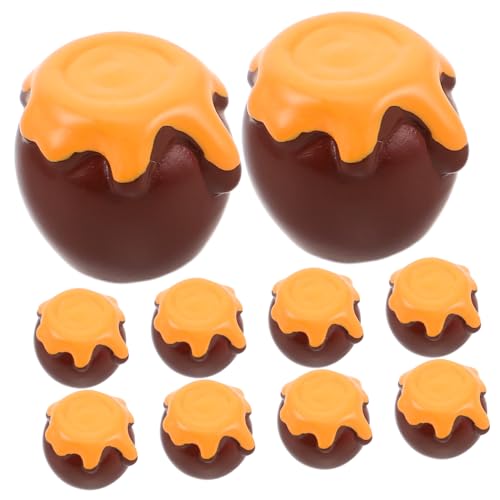 JOINPAYA 10 Stück Simuliertes Honigglas Kleines Honigglas Miniaturgläser Puppenhaus-Ornamente Mini-honigtopf Mini Honiggläser Küchenzubehör Für Puppenstuben Miniatur-honigglas Harz von JOINPAYA