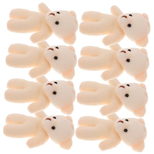 JOINPAYA 10 Stück Teddybär-Puppe Kuscheliger Plüschbär Tiere Hut Broschen Broschennadeln für Kleidung Cool Kleinkind Hut- DIY Bärenpuppe Kleidung Bär Bärendekor -Fleece Weiß von JOINPAYA