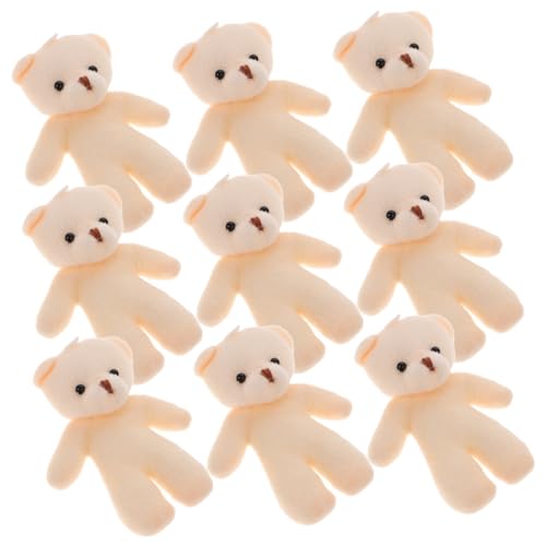 JOINPAYA 10 Stück Teddybär-Puppe Mädchen Kuscheltiere Plüsch Reversnadel tragen Cool Hase Kunsthandwerk zur Herstellung von Bärenornamenten Kleidung schmücken Bärendekor PP Baumwolle Weiß von JOINPAYA