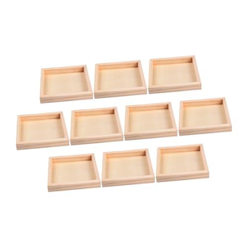 JOINPAYA 10 Stück Teiliges Holz tablett Puzzle und Bausteine Stabiles Glattes Tablett zur Aufbewahrung von Holzpuzzles und Blöcken Praktisches Puzzle Tray für Sichere Lagerung von JOINPAYA