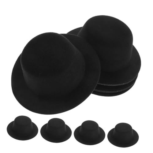 JOINPAYA 10 Stück Teiliges Mini Top Hats Schwarz Kleine Miniatur Hüte zum Basteln Leichte Haustier Puppenzubehör Vielseitige DIY Dekorationen für Party Weihnachten und Kostüme von JOINPAYA