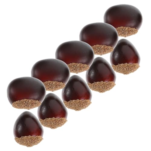 JOINPAYA 10 Stück Teiliges Realistische Kastanien Deko Künstliche Nüsse Lebensnahe Herbstdekoration Tischdeko Party Fotorequisite für Zuhause und Feiertage von JOINPAYA