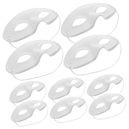 JOINPAYA 10 Stück Teiliges Weiße Blanko Papiermasken zum Bemalen Umweltfreundliche DIY Maske für Erwachsene als Partydeko Fasching und Kostüm Fördert Kreativität und Handfertigkeit von JOINPAYA