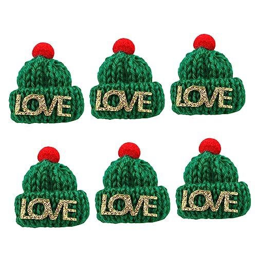 JOINPAYA 10 Stück mit Fingerhut weihnachtsbasteln mit Kindern weihnachtsspielzeug Mini-Weihnachtsmützen Weihnachtsfingerhüte Weihnachten gestrickte Spielzeuge Garn Green von JOINPAYA