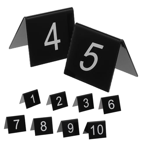 JOINPAYA 10 Teiliges Acryl Tischnummernschilder Dreieckige Nummernmarkierungen Vielseitige Beweis Tatortmarker Praktische Tischaufsteller für Restaurant Party und Spiel von JOINPAYA