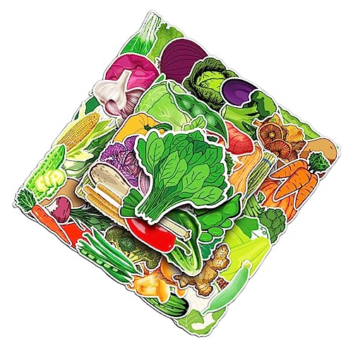 JOINPAYA 100 Blatt Gemüseaufkleber Computeraufkleber Selbstklebende Abziehbilder DIY -abziehbilder DIY Aufklebermaterial Abnehmbarer Aufkleber Notebook-Aufkleber Glänzende Folie von JOINPAYA
