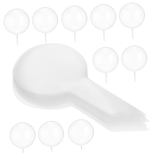 JOINPAYA 100 Stück Bobo-ball Party Klein Schüttgut Kreis Zahlenballons Groß Klare Luftballons Geburtstag Luftballons Wiederverwendbar Weiß Dekorationen Riesig Vinyl Mega Pop Tpu Transparent von JOINPAYA