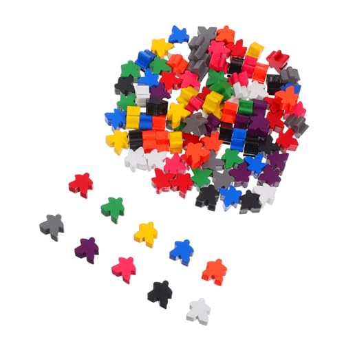 JOINPAYA 100 Stück Farbige Hölzerne Schachstücke Family Board Accessoires Schachfiguren Zählen Sortieren Von Spiel Token Schachfiguren Aus Holz Brettspiel Meeples Winzige Menschenfiguren von JOINPAYA