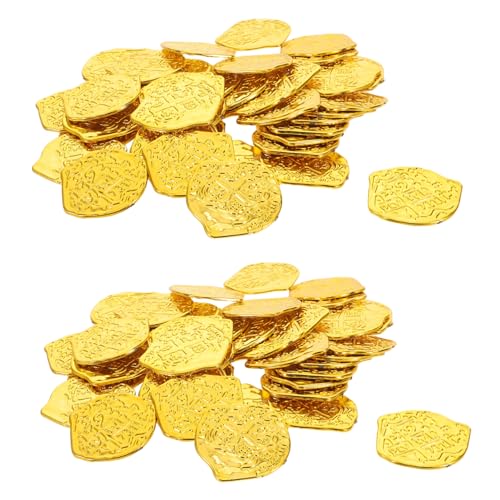 JOINPAYA 100 Stück Piratenmünzen Goldspielmünzen Spanische Dublonen für Piratenparty Zubehör Halloween Kostüm Zubehör Brettspiele Schatzsuche von JOINPAYA
