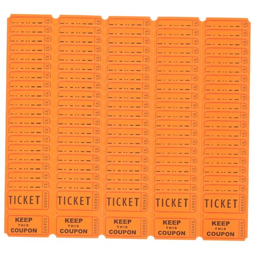 JOINPAYA 100 Stück Raffle Tickets aus Nummerierte Lose für Klassenraum und Veranstaltungen Eintrittskarten in Orange für Spiele Feierlichkeiten und Gewinnspiele von JOINPAYA