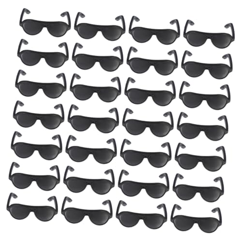 JOINPAYA 100 Stück Teiliges Puppen Sonnenbrillen Mini Doll Gläser Schwarz Puppenzubehör Kostüm Deko von JOINPAYA