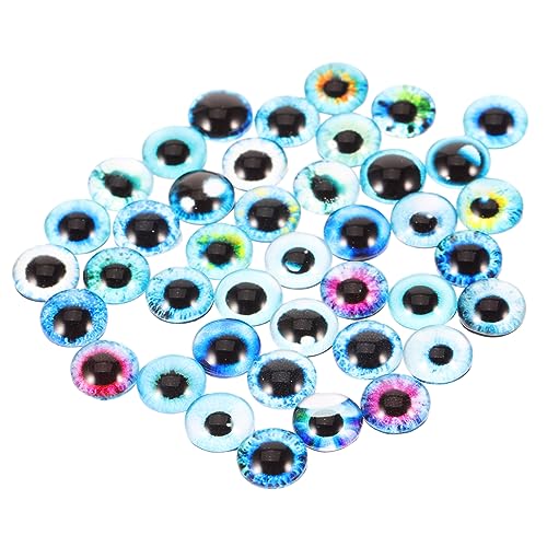 JOINPAYA 100 Stück Teiliges Simulierte Glasaugen Flach Rund für Puppenherstellung DIY Basteln Tieraugen Dekorative Augen für Plüschtiere Schmuck Zubehör von JOINPAYA