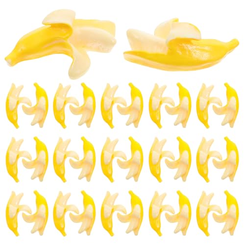 JOINPAYA 100 Stück künstliche Bananen: Winzige künstliche Bananen für Puppenhäuser – künstliche Obstornamente – Mini-Simulations-Lebensmittel-Requisiten für Party- und kreative von JOINPAYA
