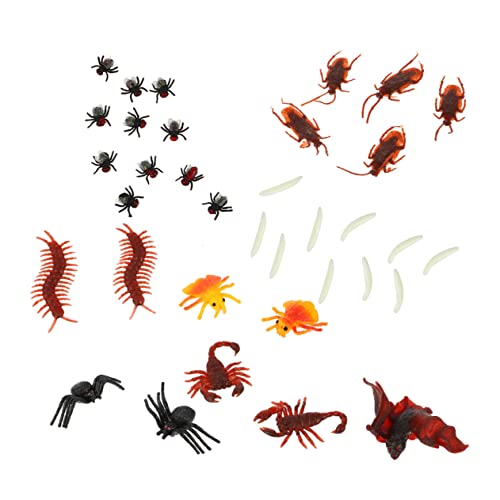 JOINPAYA 100-teiliges Set Simuliertes Insektenspielzeug Gruseliges Halloween-streichspielzeug Gruseliges Halloween- Halloween-Simulation Simulationswurm Realistisch PVC von JOINPAYA