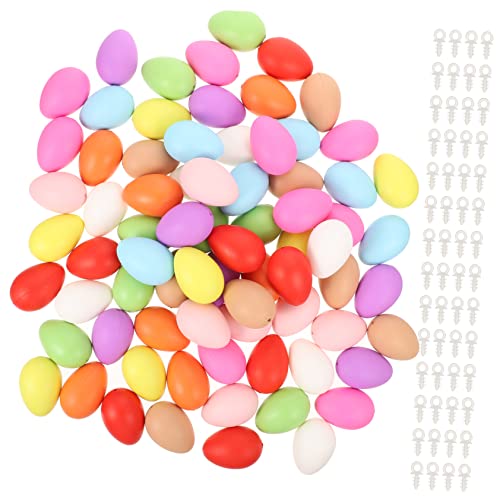 JOINPAYA 100St Ostereier Easter Eggs Easter Egg Decoration passende Eier gefälschtes Ei mit Tablett Eier basteln Basteleier aus Kunststoff -Ei- Ei-Modell Graffiti-Ei Plastik von JOINPAYA