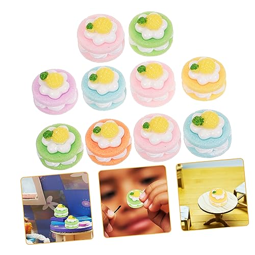JOINPAYA 10er-Pack Miniatur-gefälschte Kuchen Künstliches Dessert-Spielzeug Für Puppenhaus-Spiel Realistische Macaron-kuchenmodelle Lebensmittel-Ornament-Set von JOINPAYA