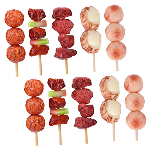 JOINPAYA 10St Simulierte Grillspieße küchenspielzeug für Kitchen Toys for gartendeko kinderspielzeuge Dekorative Grillmodelle Spielzeugnahrung gefälschtes Essen Lebensecht PVC von JOINPAYA