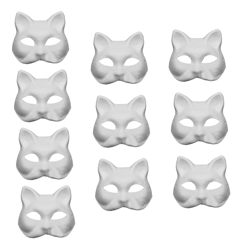 JOINPAYA 10St Zellstoff-Blank-Maske Maskerademaske einfache maske selber machen katze gesichtsmaske Katzenmasken halloween masken halloweenmaske Maskerade Katzenmaske weiße Partymaske JOINPAYA 10St Zellstoff-Blank-Maske Maskerademaske einfache maske selber machen katze gesichtsmaske Katzenmasken halloween masken halloweenmaske Maskerade Katzenmaske weiße Partymaske von JOINPAYA