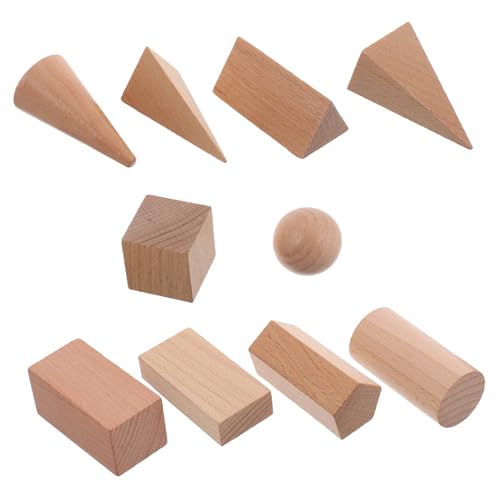 JOINPAYA 10-teiliges Geometrisches Modell-Set Aus Holz Für Kinder Formspiele Mathematische Fähigkeiten Lernspielzeug von JOINPAYA