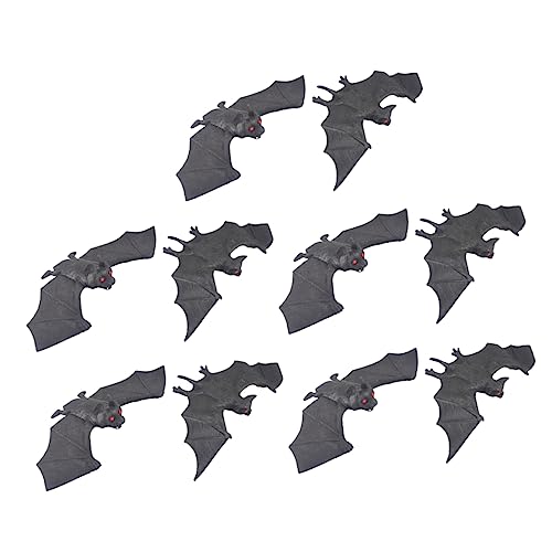 JOINPAYA 10Stücke Halloween Fledermaus Dekorationen Realistische Hängende Fledermäuse mit Roten Augen für Gruselige Partys und Haunted Houses für Halloween Events von JOINPAYA