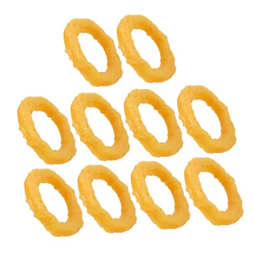 JOINPAYA 10st Simulierter Tintenfischring Spielzeuge Künstliche Lebensmitteldekoration Künstliches Lebensmittelmodell Tintenfischringe Prop Realistische Tintenfischringe PVC Yellow von JOINPAYA