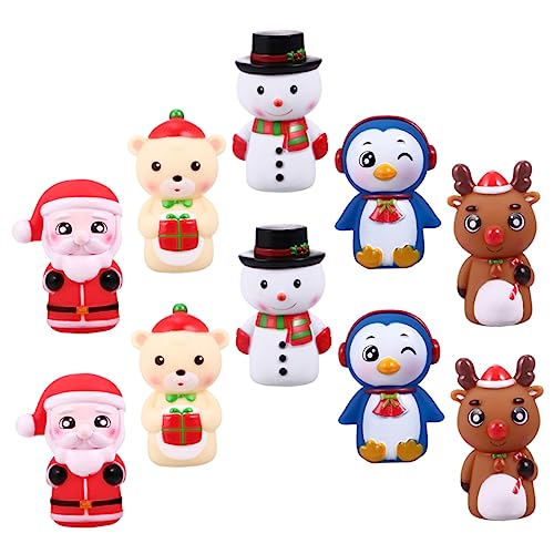 JOINPAYA 10st Weihnachtsfingerpuppe Mini-handpuppen Fingerpuppenspielzeug Für Kinderspielzeug Zum Geschichtenerzählen Interaktives Cartoon-marionettenspielzeug Fingerpuppen Masse PVC von JOINPAYA