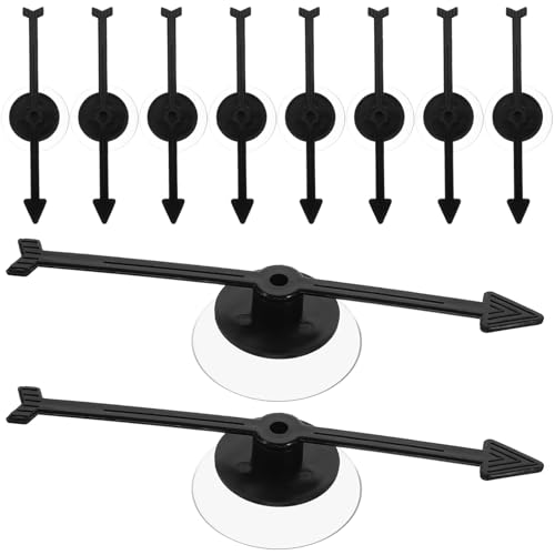 JOINPAYA Pfeilspinner 10st Zifferblattzeiger Cooles Zappeln Maschine Rad Zappelring Saugnapf-Spiel Drehscheibe Einarmiger Rotierende Pfeile Kreisel Spiele -ersatz Spinnen Plastik Black von JOINPAYA