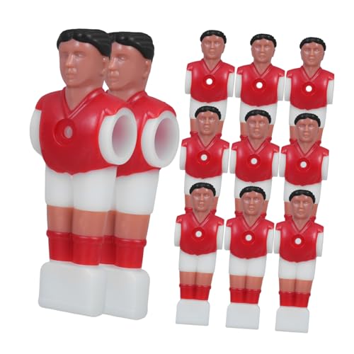 JOINPAYA 11 Stück Tischfußballspieler Figuren Von Fußballspielern Teil Klein Gebogen Kickerspieler Ersatz Für Tischfußball-Mann-Statue Kickertisch Jungs Rot Umweltfreundlicher Kunststoff von JOINPAYA