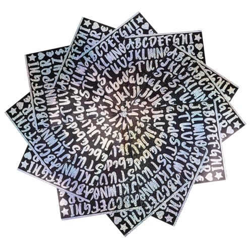 JOINPAYA 12 Blatt Alphanumerisches Kit automatten kfz Auto abledern Adressschild Briefkastennummer Mailbox -Nummer Aufkleber Postfachnummern reflektierend Spiegelaufkleber Colorful von JOINPAYA