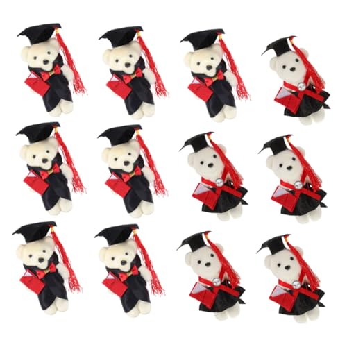 JOINPAYA 12 Pcs Kleiner Abschlussbär DIY Blumenbouquet Plüsch Bärenspielzeug Mit Grad Cap Cartoon Grad Bear Für Blumenstrauß Für Die Abschlusssaison von JOINPAYA