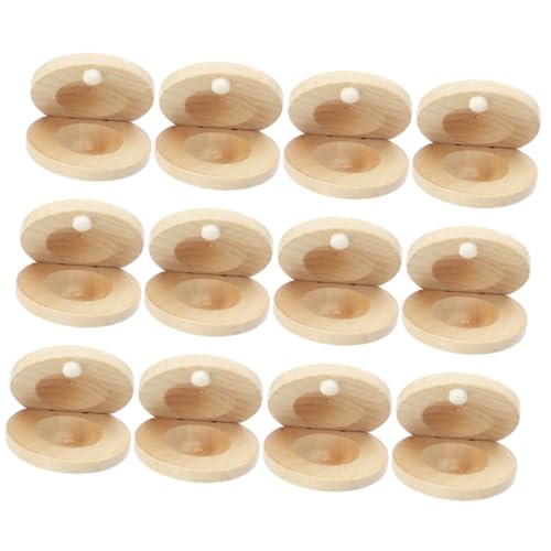 JOINPAYA 12 Stck Teiliges Holz Kastagnetten für Kleines Finger Kastagnetten Musikinstrument aus Natürlichem Holz Klarer Klang Sichere Oberfläche Musikspielzeug für Jungen und Mädchen von JOINPAYA
